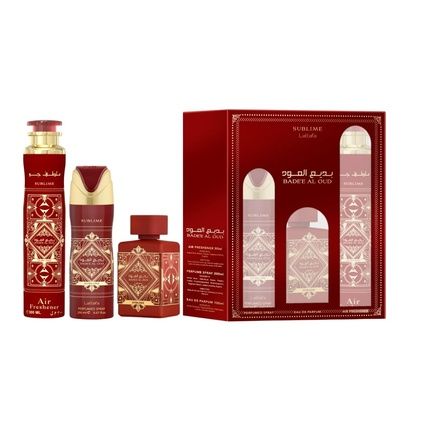 Lattafa Bade'E Al Oud Sublime Unisex 3 Piece Gift Set 3.4 Fl Oz Edp