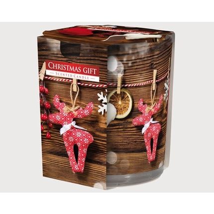 Bispol Scented Candle Motive Glass 'Xmas Gift' 120G With Cinnamon Scent