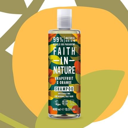 Faith In Nature Grapefruit & Orange Shampoo Invigorating Vegan & Cruelty Free No Sls Or Parabens For Normal To Oily Hair 400Ml
