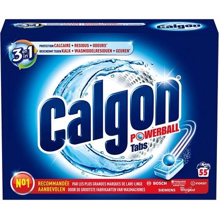 Calgon 3 In 1 Powerball Tabs - 55 Tablets - Washing Machine Cleaner And Anti Lime
