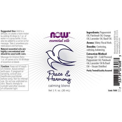 Now Foods Peace And Harmony Essential Oils 30Ml
