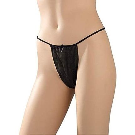 12 Disposable Women'S Briefs, Non Woven, Black