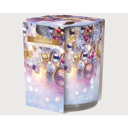 Bispol Scented Candle Motive Glass 'Xmas Time' 120G Wax With Motif Foil, Fragrance: Winter Dream