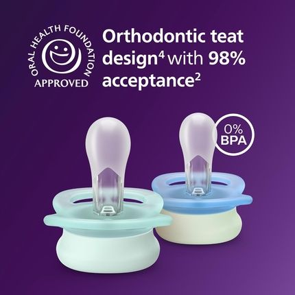 Philips Avent Ultra Start Nighttime Soothers Orthodontic Design For Newborns - Image 3