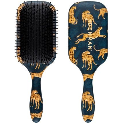 Denman Tangle Tamer Ultra Detangling Paddle Brush For Curly Hair And Black Natural Hair D90L Tiger Print