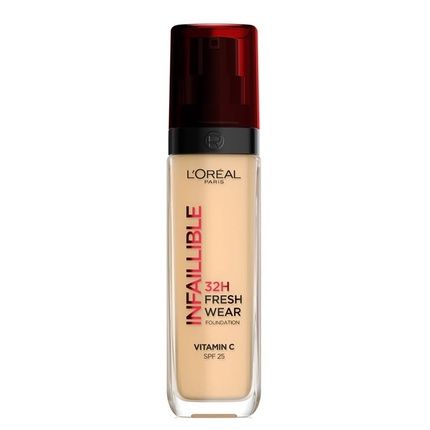 L'Oreal Infaillible 32H Fresh Wear Foundation Long-Lasting Face Foundation 125 Warm Undertone 30Ml