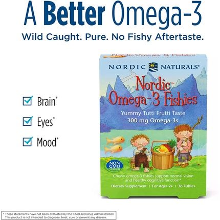 Nordic Naturals Omega 3 Fishies Gummy With Dha And Epa 36 Count