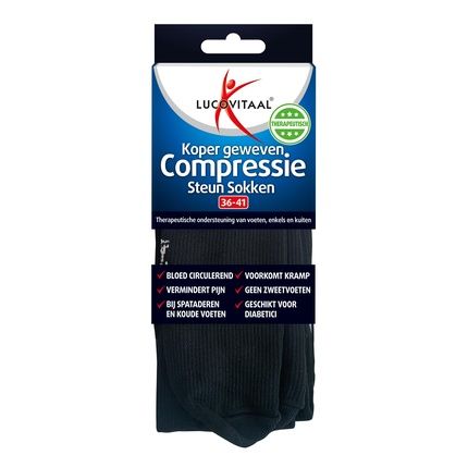 Lucovitaal Compression Support Socks Black Size 36-41 1 Pair