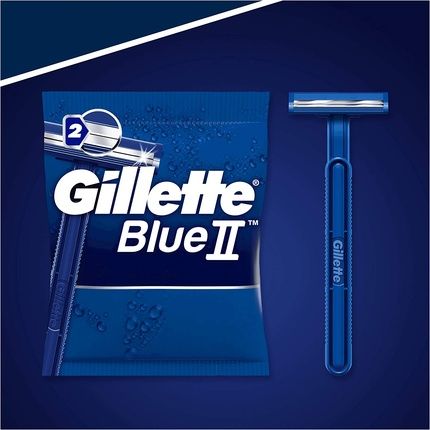 Gillette Blueii Men'S Disposable Razors 2-Blades Razor Fixed Head - Pack Of 5