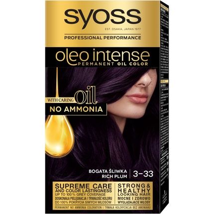 Syoss Oleo Intense Permanent Hair Color With Oils 3-33 Rich Plum