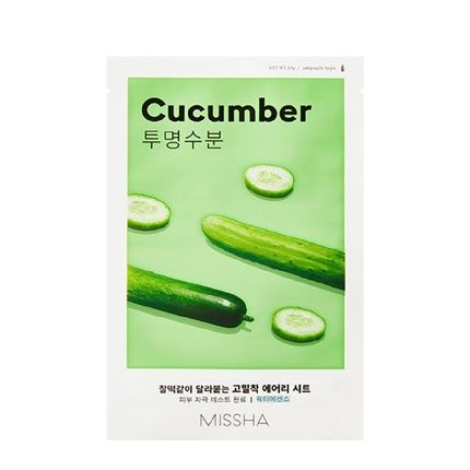 Missha Airy Fit Cucumber Sheet Mask Moisturizing Face Mask With Cucumber Extract 19G - Image 3
