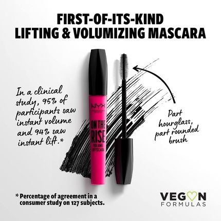 Nyx Professional Makeup On The Rise Volume Liftscara Instant Lifting And Volumizing Mascara 10Ml Extreme Black