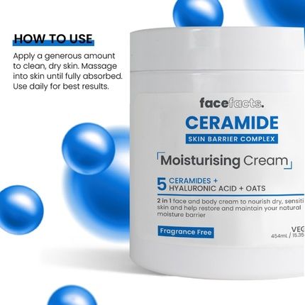 Face Facts Ceramide Moisturizing Body Cream Hydrates And Softens 454Ml