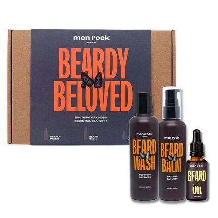 Beardy Beloved Soothing Oak Moss Beard Care Set - Shampoo 100Ml, Balm 100Ml, Oil 30Ml