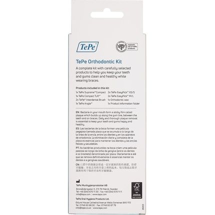 Tepe Orthodontic Kit 10Pcs Oral Care For Cleaning Braces And Implants Interdental Tools Good For Teeth Plaque Removal Dental With Wax