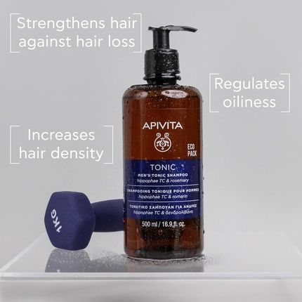 Apivita Tonic Shampoo For Men Thinning Hair 500Ml - Natural Hair Loss Shampoo