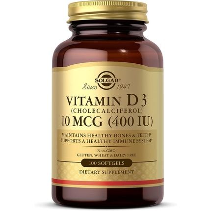 Solgar Vitamin D3 400 Iu Softgels Cholecalciferol Keeps Bones And Teeth Healthy Supports Muscle Function And Immunity Vegetarian