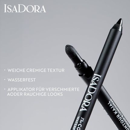 Isadora Perfect Contour Kajal Black Eyeliner Pencil For Smokey Eyes Forest Green