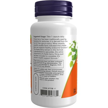 Now Supplements Chaste Berry Vitex Extract 300Mg With Dong Quai Women'S Health 90 Veg Capsules - Image 3