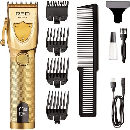 Red By Kiss Cordless Hair Clippers Hair Trimmer For Professional Haircut Grooming Kit For Men Ultra Clean-Cut Clipper Cordless