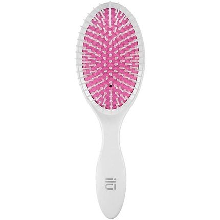 Tb Tools For Beauty Ilu Easy Detangling Hairbrush For All Hair Types With Vegan Bristles Soft Cushion And Pins Oval Shape White Color So Touchable
