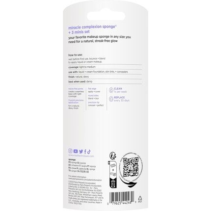 Real Techniques Sunrise To Sunset Miracle Complexion Sponge + 3 Minis Kit 4 Piece Set