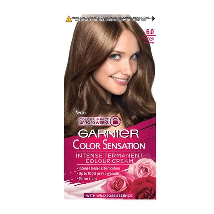 Garnier Color Sensation Permanent Brown Hair Dye 6.0 Precious Light Brown