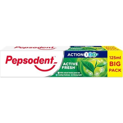 Pepsodent Toothpaste 125Ml Active Fresh With Natural Herbs And Green Tea