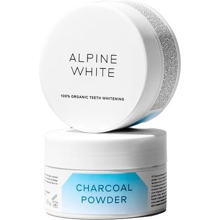 Alpine White Activated Charcoal Powder For Visibly Whiter Teeth 30G - Natural Teeth Whitening With Coconut Activated Charcoal