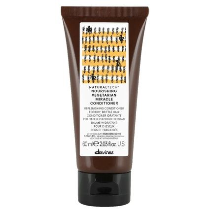 Davines Nourishing Vegetarian Miracle Conditioner 60Ml - Moisturizing Conditioner For Dry And Brittle Hair