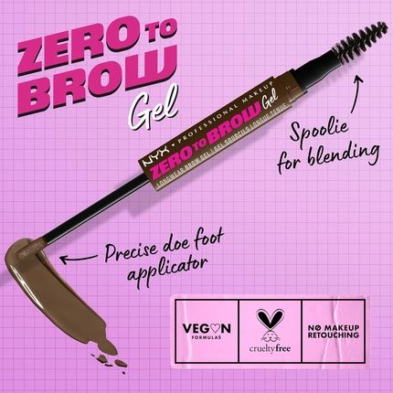 Nyx Professional Makeup Zero To Brow Longwear Eyebrow Gel Chocolate