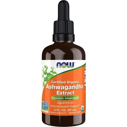 Now Ashwagandha Liquid Extract Organic Immune System Support 2 Fl Oz