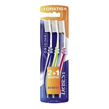 Dr. Best Original Toothbrush Medium - Pack Of 2 + 1 Free