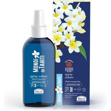 Helan Monoi De Tahiti Sunscreen Spray 30 Body Transparent With Coconut Oil, Pure Shea Butter Esters And Vitamin E 150Ml