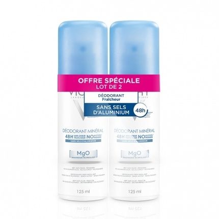 Vichy Mineral Deodorant Spray 48H 2 X 125 Ml