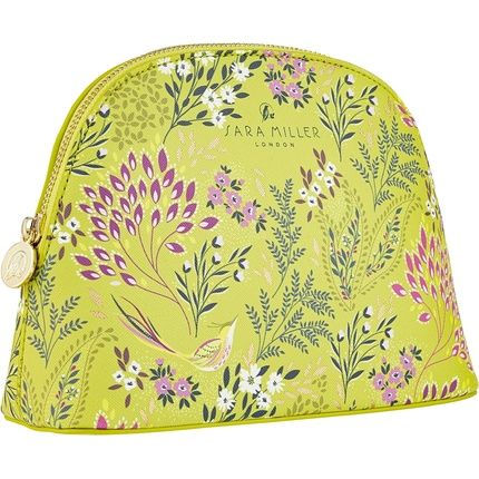 Sara Miller Beauty Haveli Garden Medium Green Cosmetic Wash Hand Bag Toiletries & Beauty Essentials Vegan Leather Printed Travel Gift