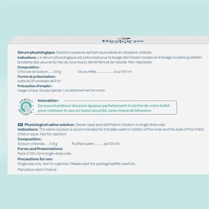 Biolane Physiological Serum 20 X 5Ml - Pack Of 20