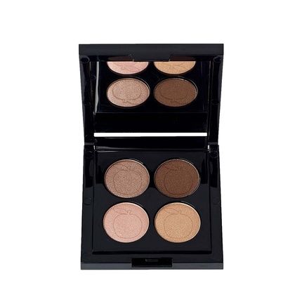 Idun Minerals Eyeshadow Quad Palette Brunkulla Matte And Shimmer Shades Highly Pigmented Intense Color 0.14Oz - Browns Gold Pink
