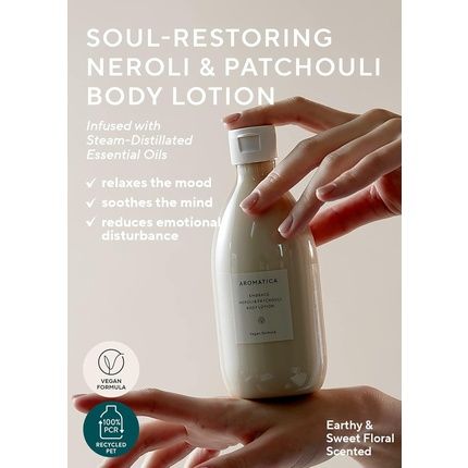 Aromatica Embrace Body Lotion Neroli & Patchouli 10.14Oz 300Ml Vegan Aromatic Fragrance Soothing Moisturizing Body Lotion