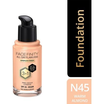 Max Factor Facefinity 3-In-1 All Day Flawless Liquid Foundation Spf 20