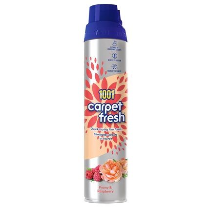 1001 Carpet Fresh Peony & Raspberry Limited-Edition Spring/Summer Fragrance For Instant Odor Elimination And Lasting Freshness Quick Drying 300Ml Spray Can New Spring Edition 300Ml