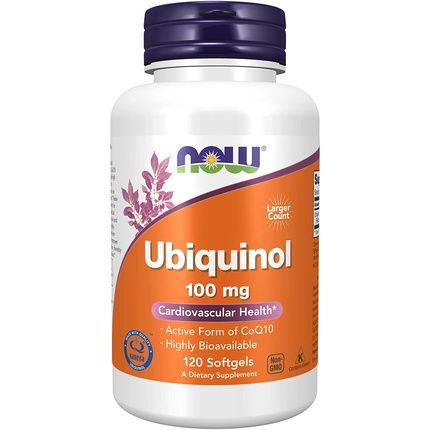 Now Ubiquinol 100Mg High Bioavailability Coq10 120 Softgels