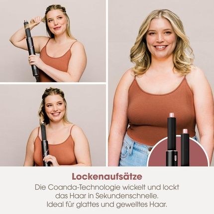 Shark Flexstyle 3-In-1 Air Styler & Hair Dryer With Auto-Wrap Curling Attachment, Oval Brush, Concentrator, No Heat Damage Champagne Black & Rose Gold - Image 3