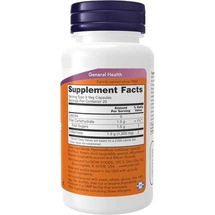 Now Foods D-Mannose 500Mg Non-Gmo Project Verified Supplement