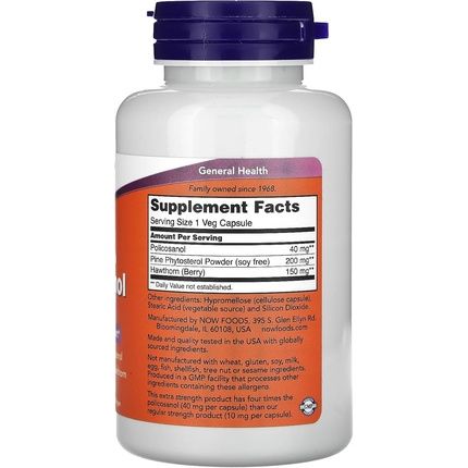 Now Foods Policosanol 40Mg With Pine Plant Sterols And Hawthorn