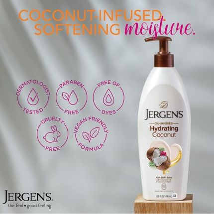 Jergens Hydrating Dry Skin Lotion Coconut 16.8 Oz - Image 3