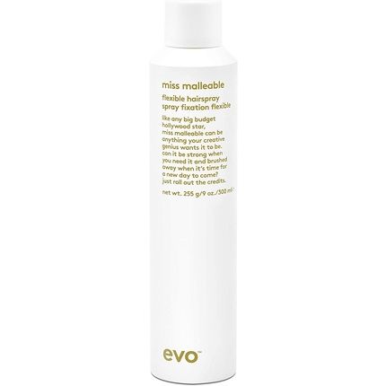 Evo Miss Malleable Flexible Hairspray Hair Volume Spray 300Ml 10.1Fl.Oz.