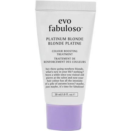 Evo Fabuloso Platinum Blonde Colour Boosting Treatment Colour Care Conditioner For Colour Treated Hair Travel Size 30Ml 1.01Fl.Oz