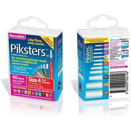 Piksters Interdental Brushes Size 4 Red 40 Count - Image 3