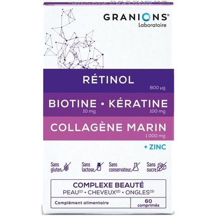 Granions Marine Collagen With Retinol, Biotin, Keratin, And Zinc